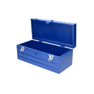 Caja portaherramientas metálica color azul con charola 16" x 7" x 6"