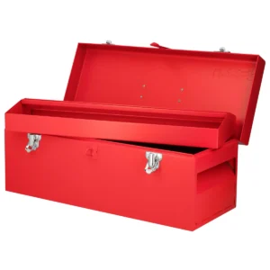 Caja portaherramientas metálica con asa plástica color rojo 20" x 7" x 7"
