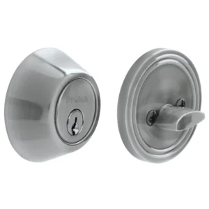 Cerrojo residencial función sencilla, acero inoxidable, llave estándar, en caja