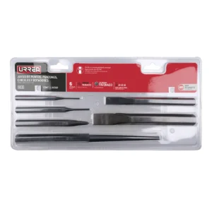 Juego de cinceles, punzones y botadores, 6 piezas