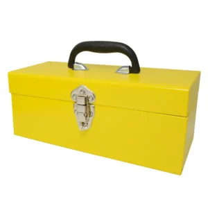 Caja portaherramientas metálica color amarillo 17" x 6-1/4" x 6-1/4"