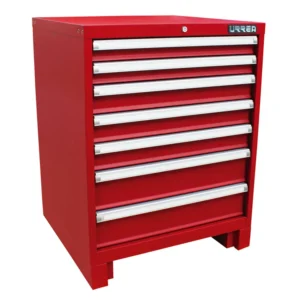 Gabinete fijo con 7 gavetas color rojo serie X 28"