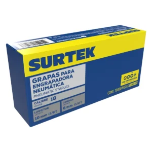 Grapas para engrapadora neumática calibre 22, corona 3/8", largo 1/4", 5000 piezas