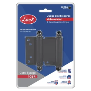 Juego de bisagras doble acción color negro, 3", 2 piezas
