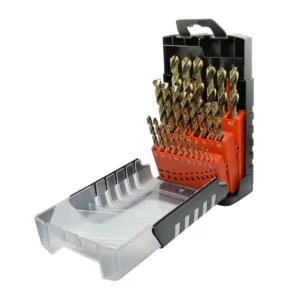 Juego de brocas con cobalto de acero de alta velocidad métricas zanco recto, 25 piezas