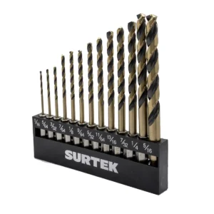 Juego de brocas de acero de alta velocidad zanco hexagonal, 13 piezas