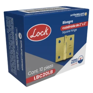 Bisagra cuadrada perno suelto de acero latón brillante 2" x 2"