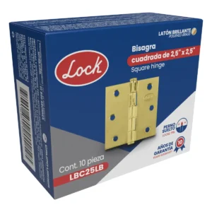 Bisagra cuadrada perno suelto de acero latón brillante 2.5" x 2.5"