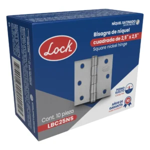 Bisagra cuadrada perno suelto de acero níquel satinado 2.5" x 2.5"