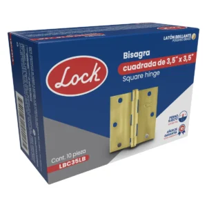 Bisagra cuadrada perno suelto de acero latón brillante 3.5" x 3.5"