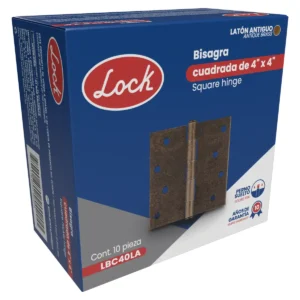 Bisagra cuadrada perno suelto de acero latón antiguo 4" x 4"