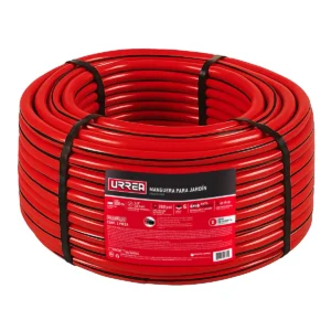 Manguera para jardín de 6 capas reforzada con conector metálico robusto 5/8", 100 m