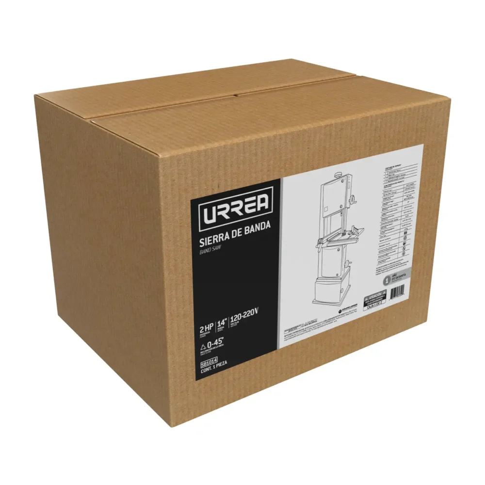 Sierra de banda 1 fase 14", 2HP 1500 W 120/220 V, 360-440/800-1000 M/MIN