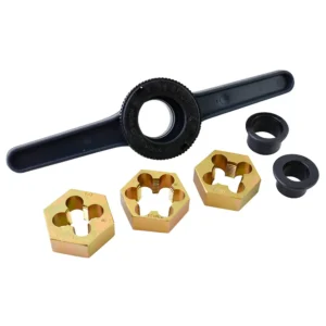 Juego de tarraja para tubo de PVC de 1/2" a 1" NPT, 6 piezas