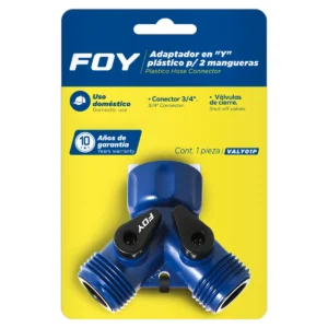 Adaptador para manguera de riego en "Y" de plástico 11 x 7cm