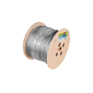 Cable de acero alma de fibra con grillete 1/2" x 450 m construcción de 6 x 19