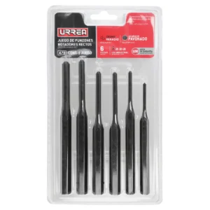 Juego de punzones botadores rectos, 6 piezas