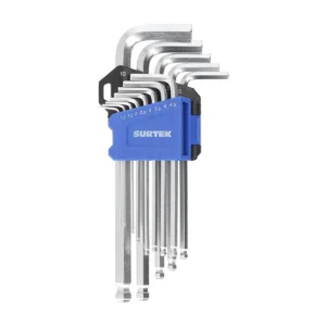 Juego de llaves hexagonales tipo "L" punta de bola, métricas, 13 piezas