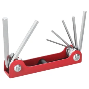 Juego de llaves hexagonales tipo navaja en pulgadas, 5/64" a 1/8" estuche metálico, 7 pz