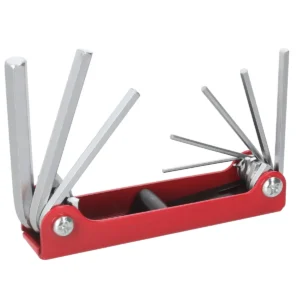 Juego de llaves hexagonales tipo navaja en pulgadas 5/64" a 1/4" estuche métalico, 8 pz