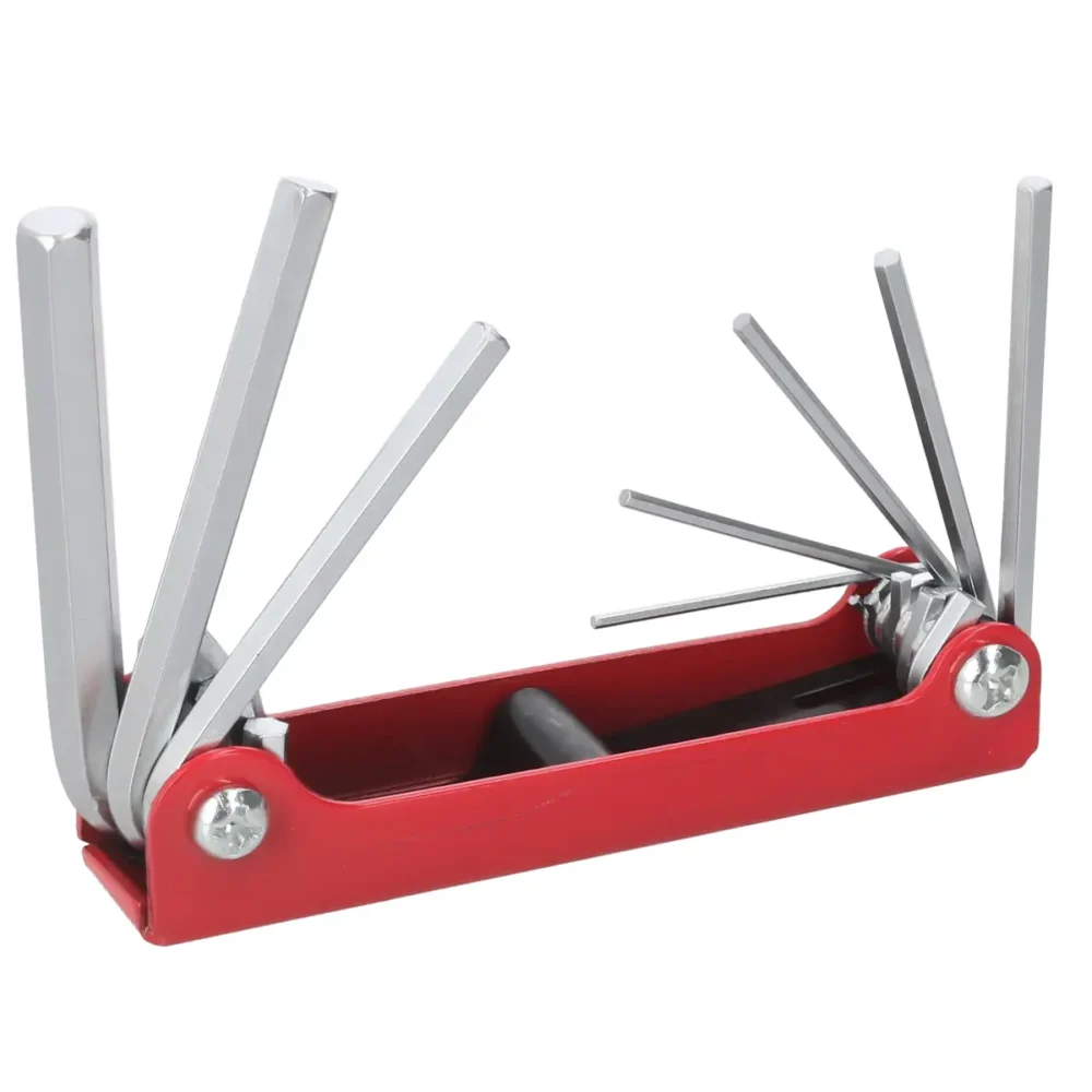 Juego de llaves hexagonales tipo navaja en pulgadas 5/64" a 1/4" estuche métalico, 8 pz